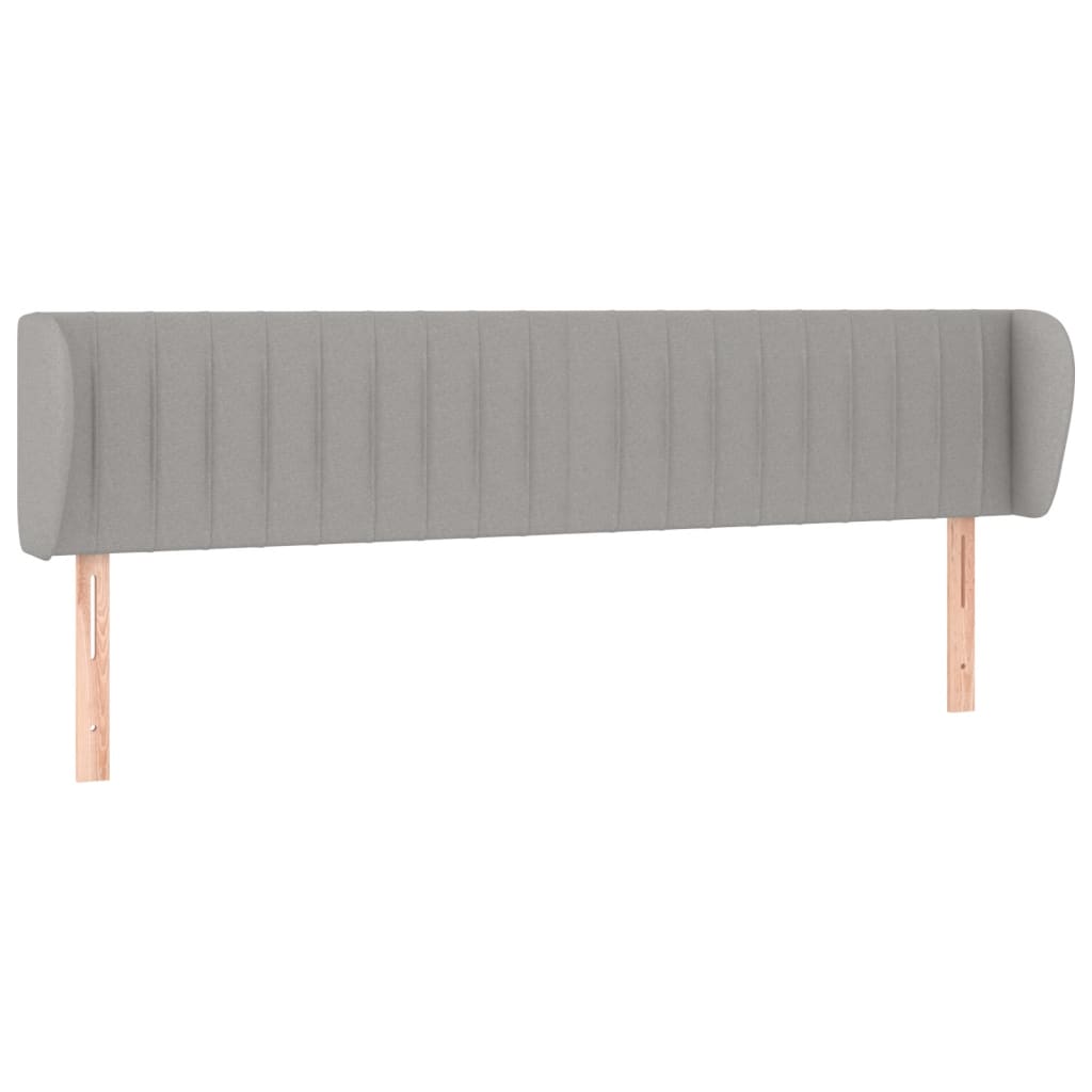 Tête de lit avec oreilles Gris clair 163x23x78/88 cm Tissu