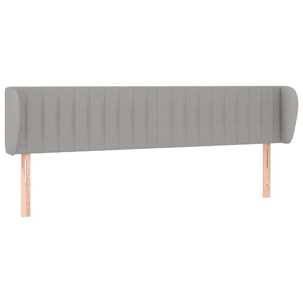 Tête de lit avec oreilles Gris clair 183x23x78/88 cm Tissu