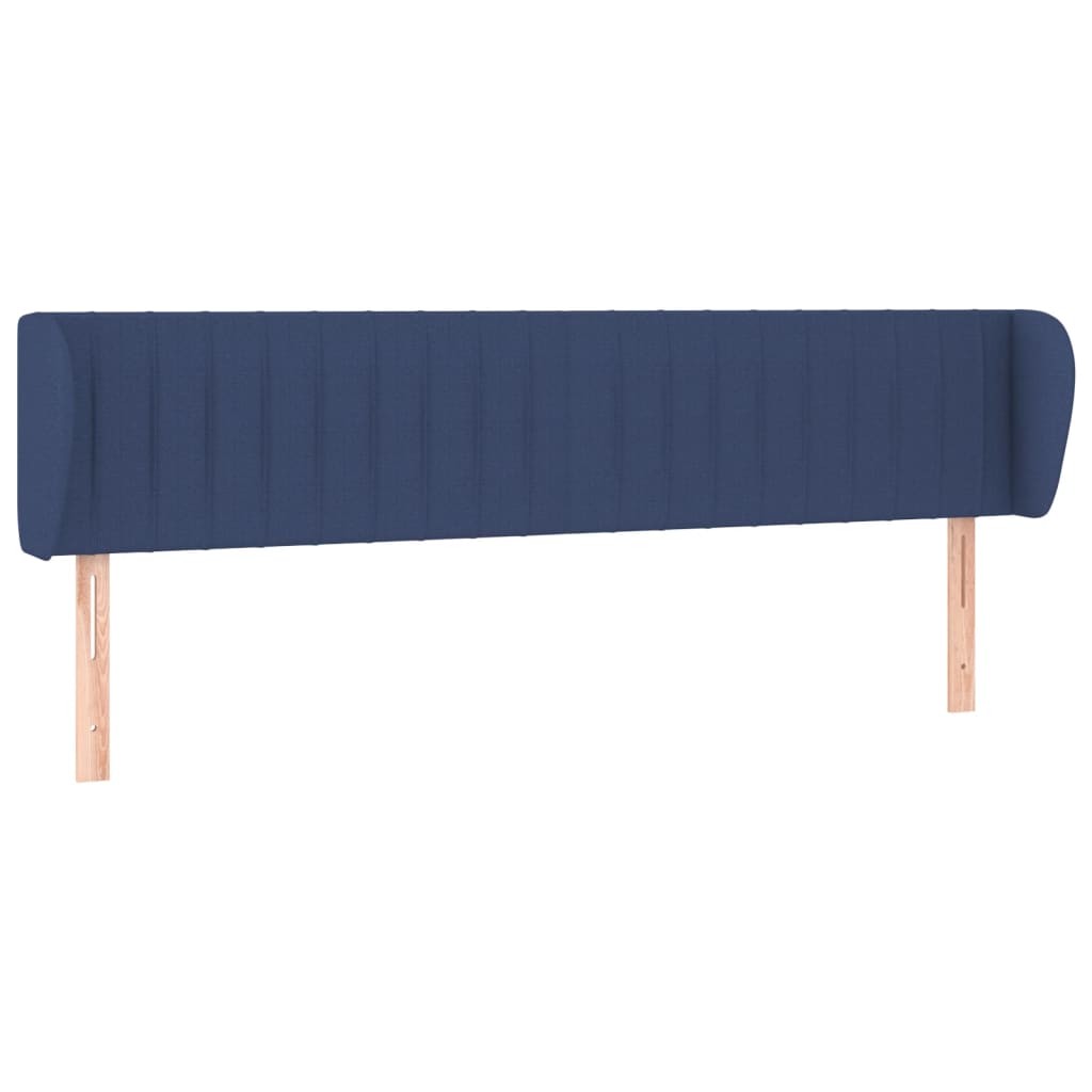 Tête de lit avec oreilles Bleu 183x23x78/88 cm Tissu