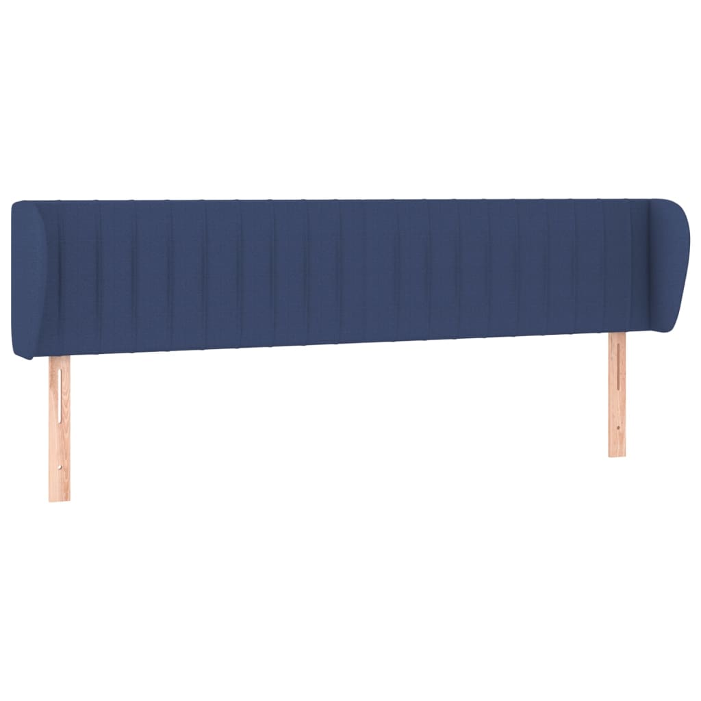 Tête de lit avec oreilles Bleu 203x23x78/88 cm Tissu