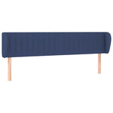 Tête de lit avec oreilles Bleu 203x23x78/88 cm Tissu