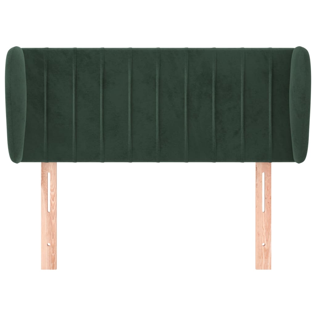 Tête de lit avec oreilles Vert foncé 93x23x78/88 cm Velours