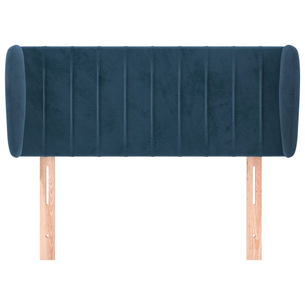 Tête de lit avec oreilles Bleu foncé 93x23x78/88 cm Velours