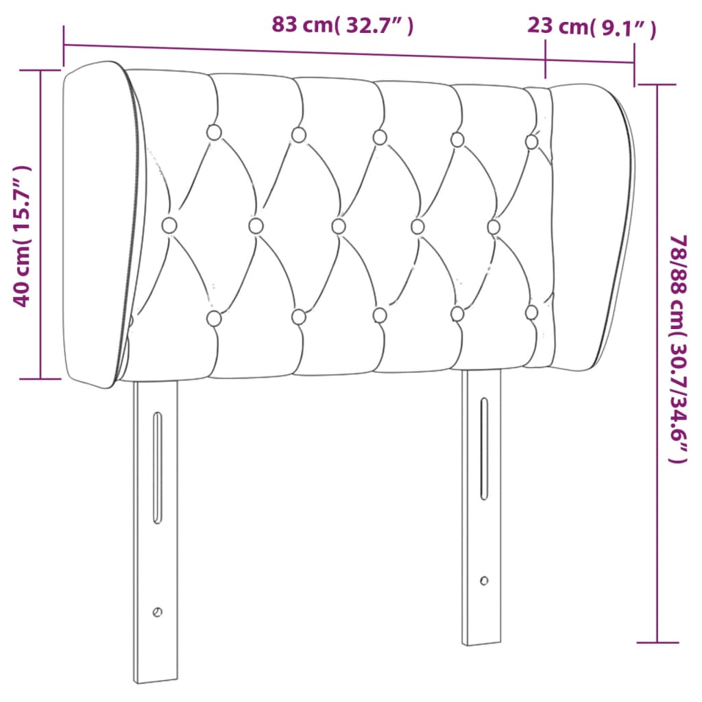 Tête de lit avec oreilles Crème 83x23x78/88 cm Tissu