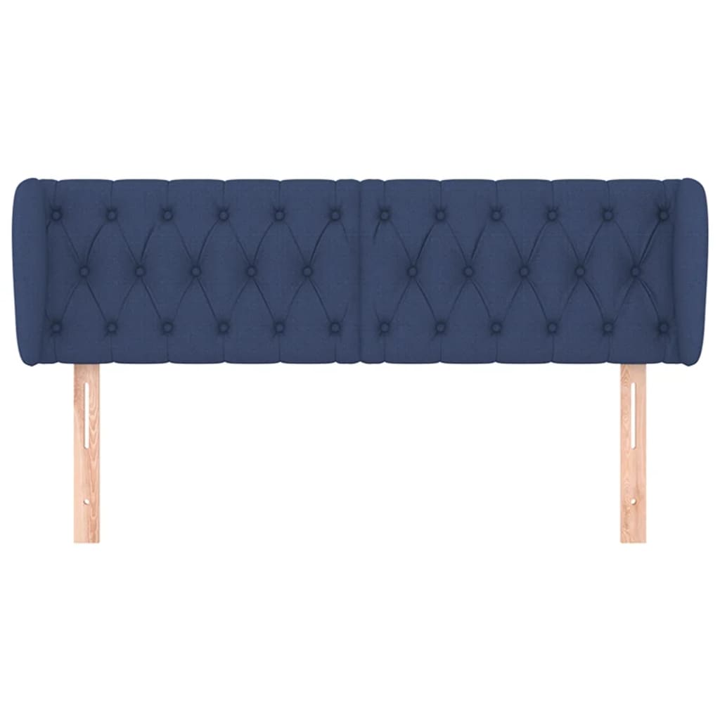 Tête de lit avec oreilles Bleu 163x23x78/88 cm Tissu