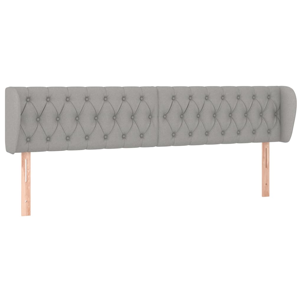 Tête de lit avec oreilles Gris clair 183x23x78/88 cm Tissu