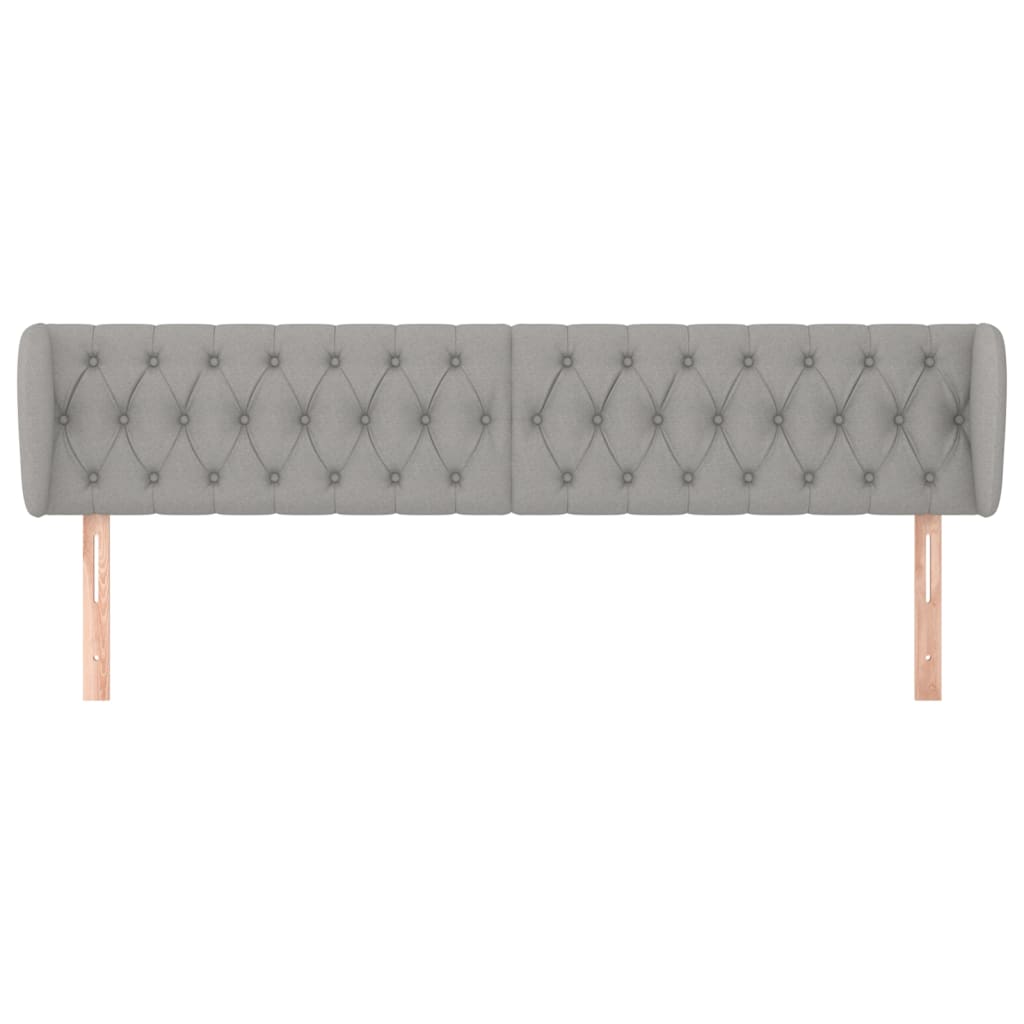 Tête de lit avec oreilles Gris clair 183x23x78/88 cm Tissu