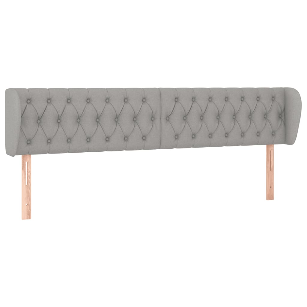 Tête de lit avec oreilles Gris clair 203x23x78/88 cm Tissu