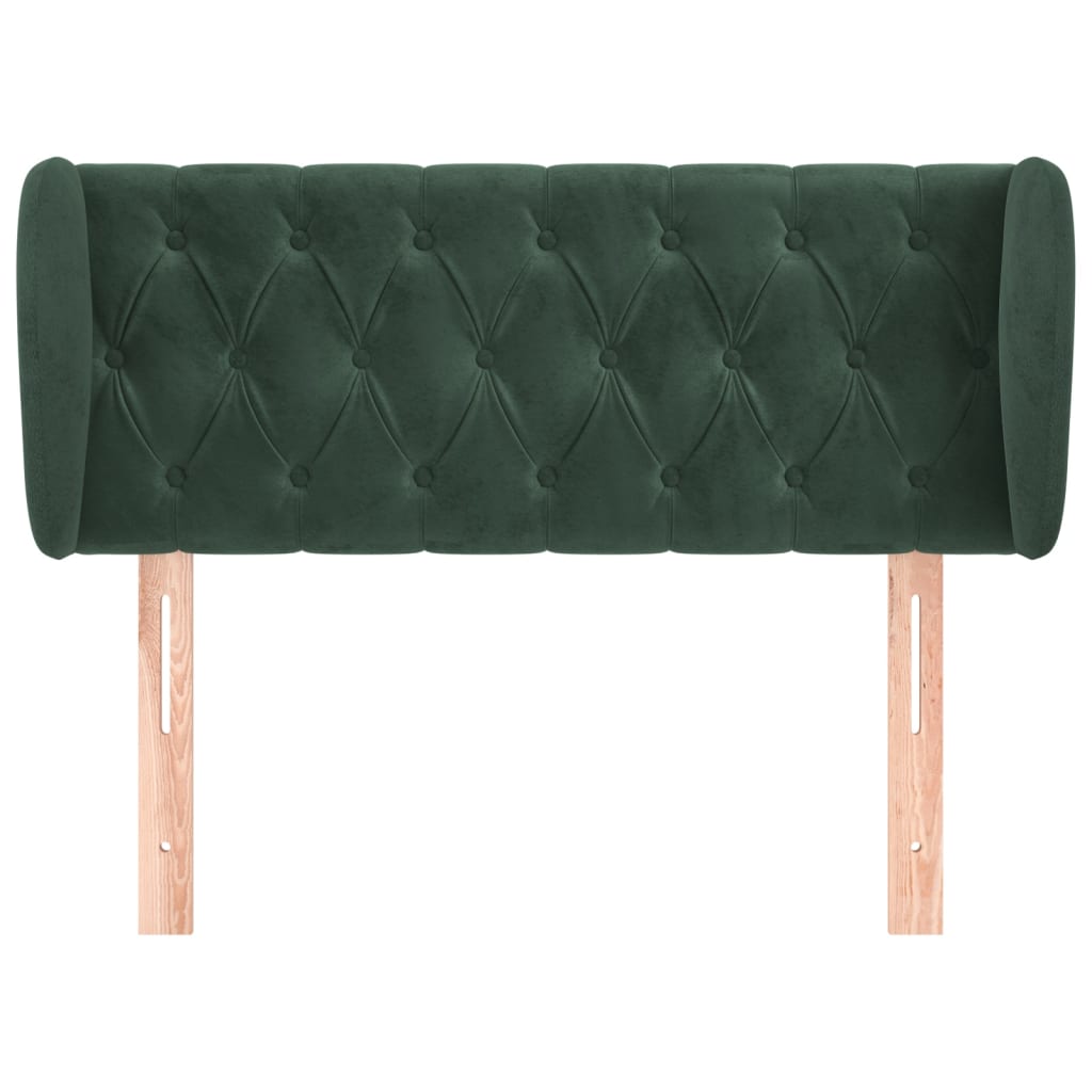 Tête de lit avec oreilles Vert foncé 93x23x78/88 cm Velours