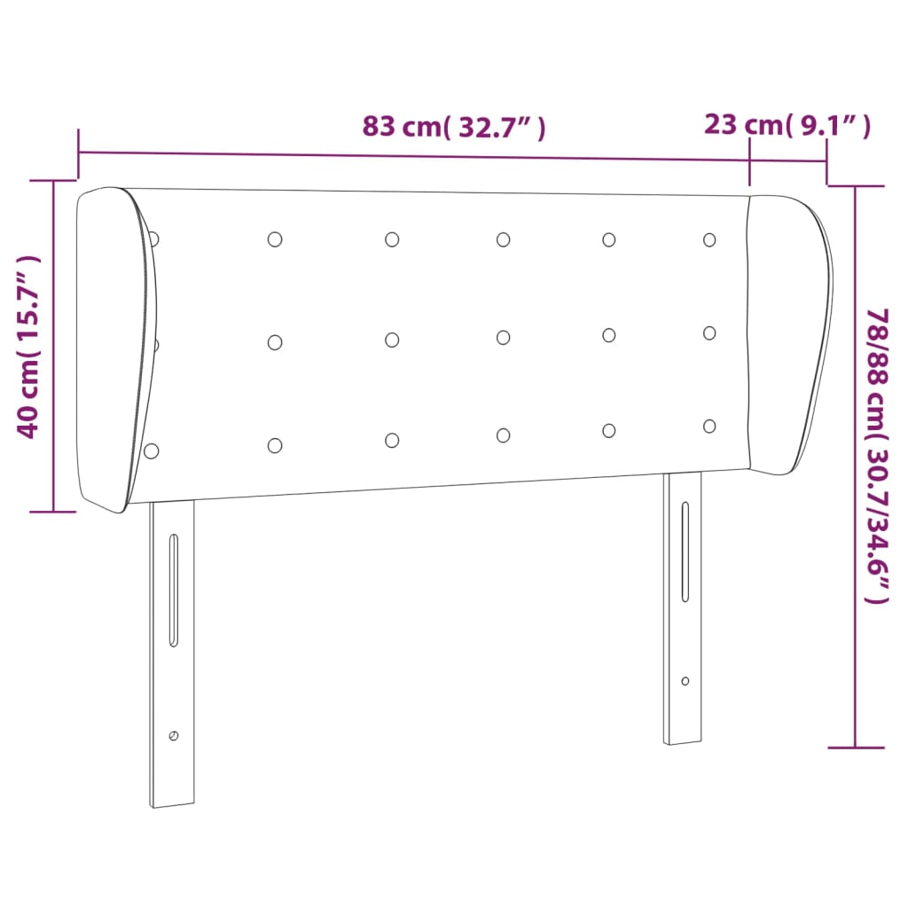 Tête de lit avec oreilles Gris clair 83x23x78/88 cm Tissu