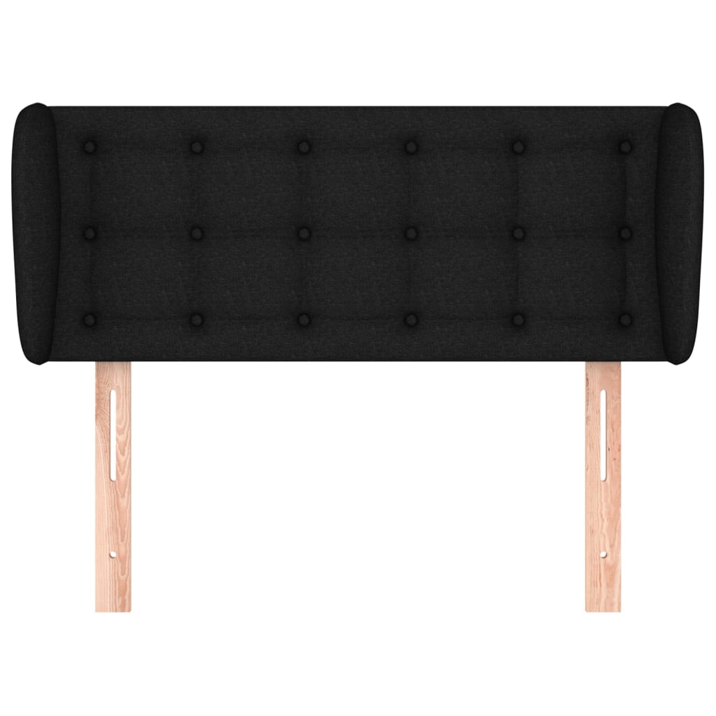 Tête de lit avec oreilles Noir 103x23x78/88 cm Tissu