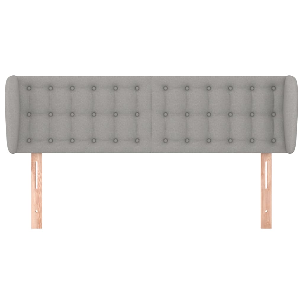 Tête de lit avec oreilles Gris clair 147x23x78/88 cm Tissu