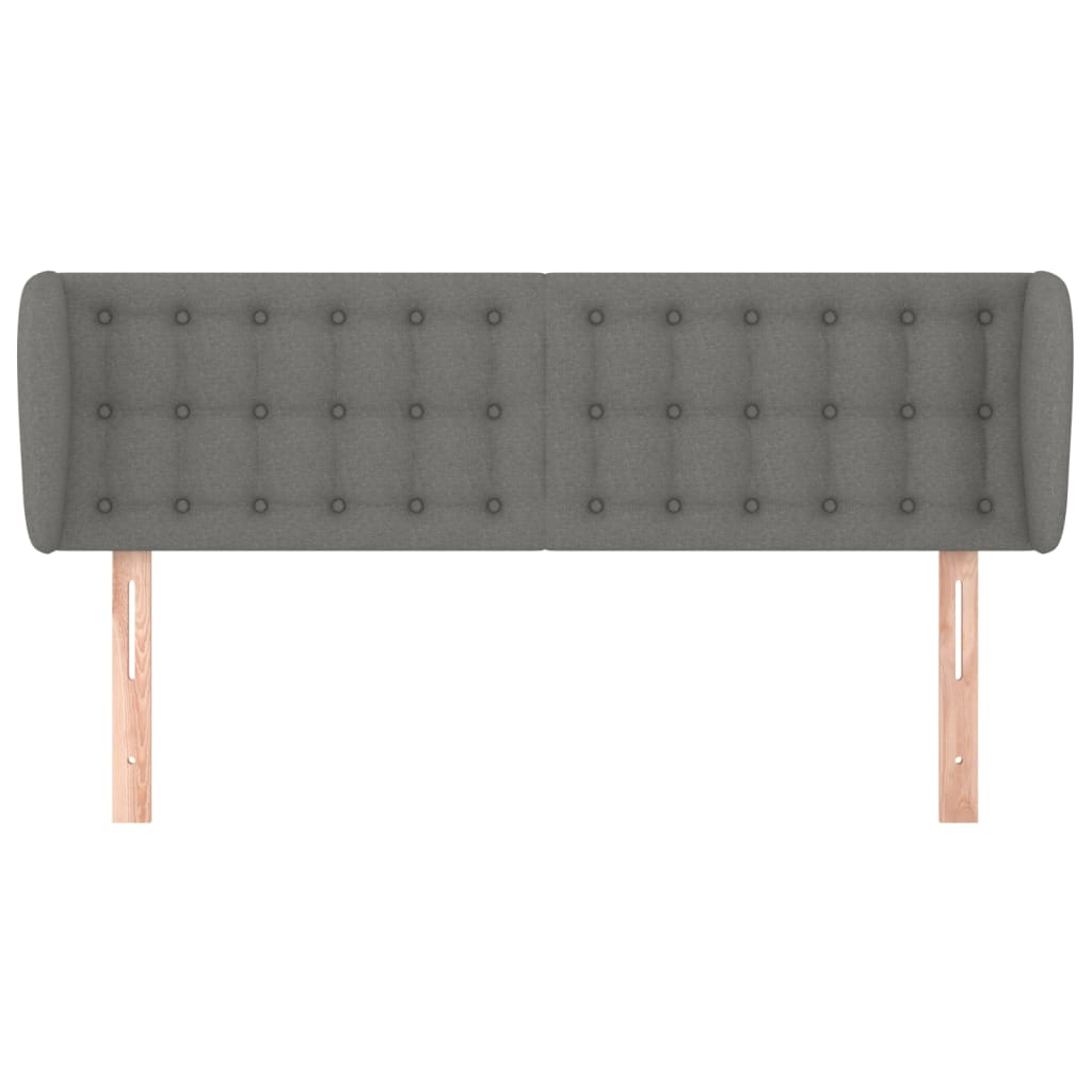 Tête de lit avec oreilles Gris foncé 147x23x78/88 cm Tissu