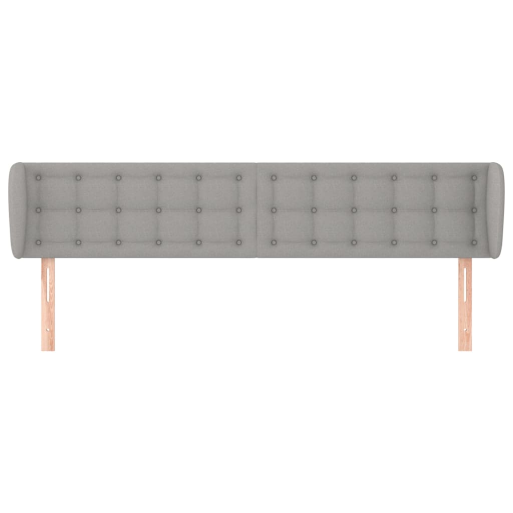 Tête de lit avec oreilles Gris clair 183x23x78/88 cm Tissu