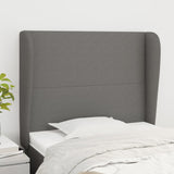 Tête de lit avec oreilles Gris foncé 83x23x118/128 cm Tissu