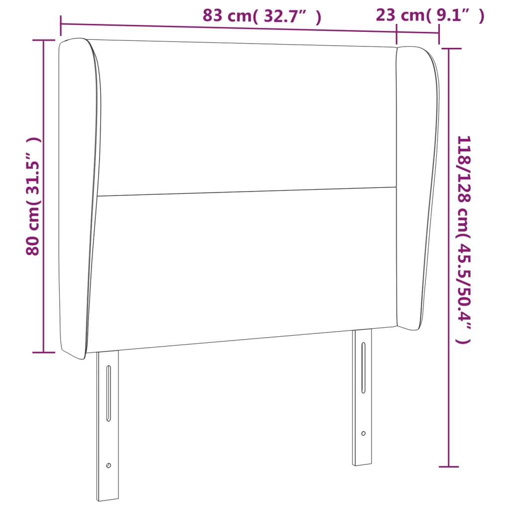 Tête de lit avec oreilles Bleu 83x23x118/128 cm Tissu