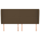 Tête de lit avec oreilles Marron foncé 183x23x118/128 cm Tissu