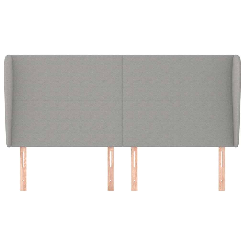 Tête de lit avec oreilles Gris clair 203x23x118/128 cm Tissu