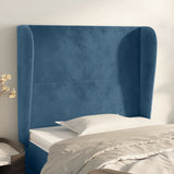 Tête de lit avec oreilles Bleu foncé 83x23x118/128 cm Velours