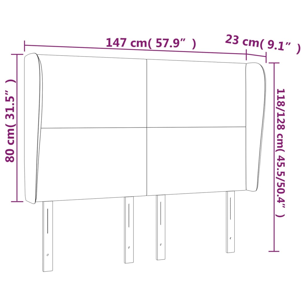 Tête de lit avec oreilles Cappuccino 147x23x118/128 cm