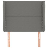 Tête de lit avec oreilles Gris foncé 83x23x118/128 cm Tissu