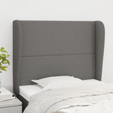 Tête de lit avec oreilles Gris foncé 83x23x118/128 cm Tissu