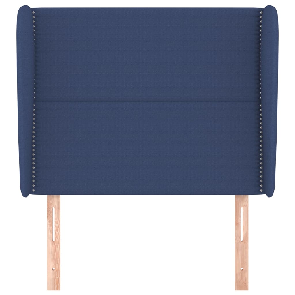 Tête de lit avec oreilles Bleu 83x23x118/128 cm Tissu