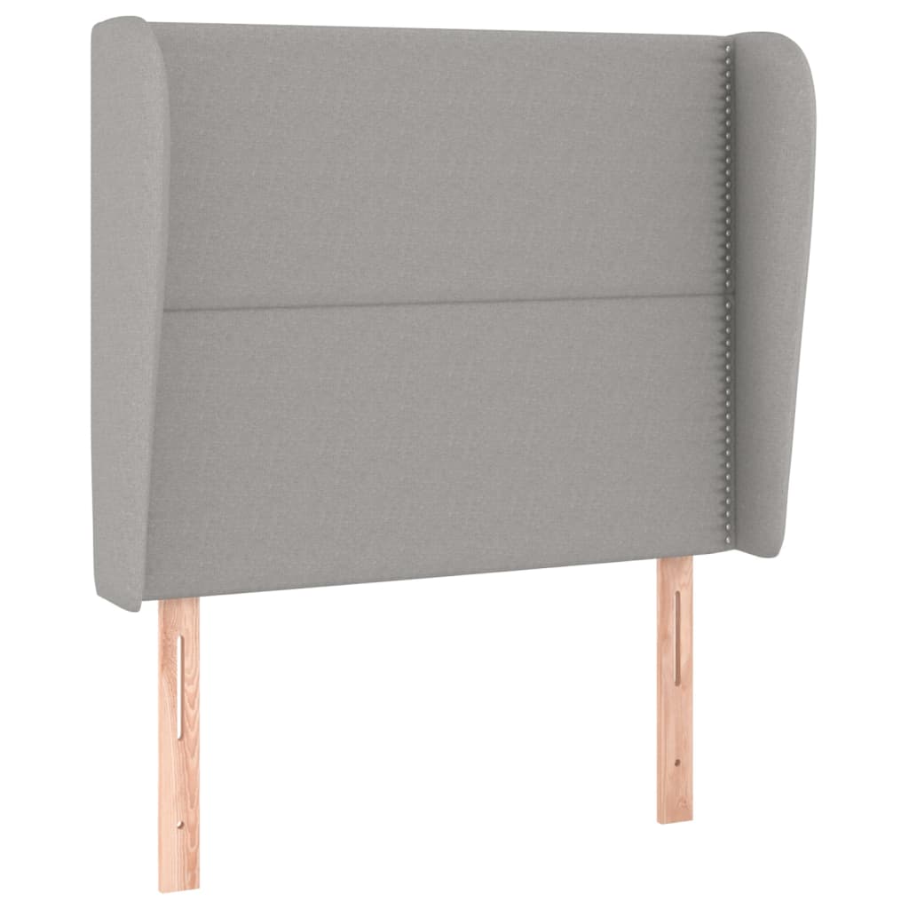 Tête de lit avec oreilles Gris clair 103x23x118/128 cm Tissu