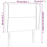 Tête de lit avec oreilles Blanc 93x23x118/128 cm Similicuir