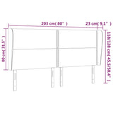 Tête de lit avec oreilles Blanc 203x23x118/128 cm Similicuir