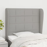 Tête de lit avec oreilles Gris clair 93x23x118/128 cm Tissu