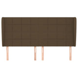 Tête de lit avec oreilles Marron foncé 183x23x118/128 cm Tissu