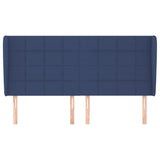 Tête de lit avec oreilles Bleu 203x23x118/128 cm Tissu