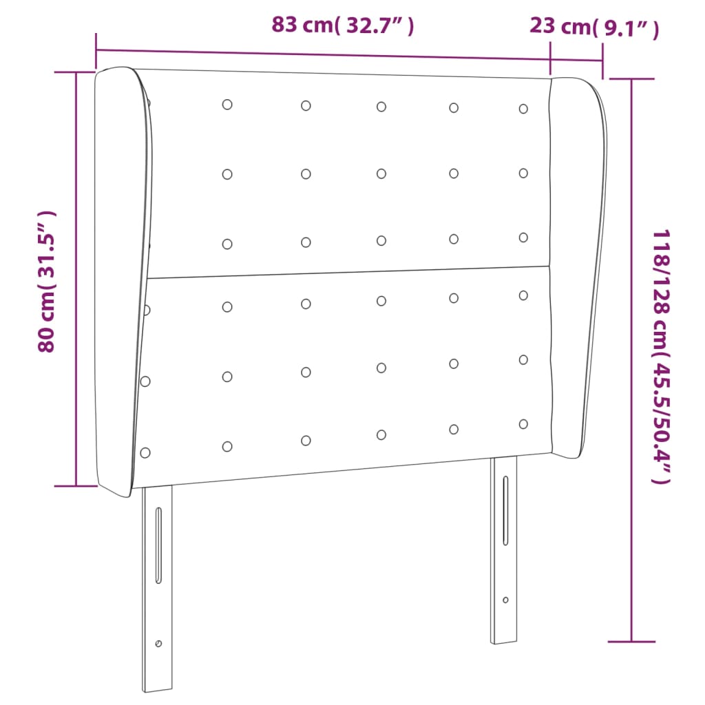 Tête de lit avec oreilles Cappuccino 83x23x118/128cm Similicuir