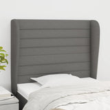 Tête de lit avec oreilles Gris foncé 83x23x118/128 cm Tissu