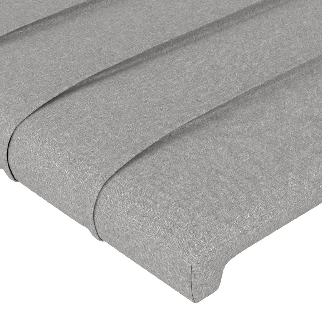 Tête de lit avec oreilles Gris clair 103x23x118/128 cm Tissu