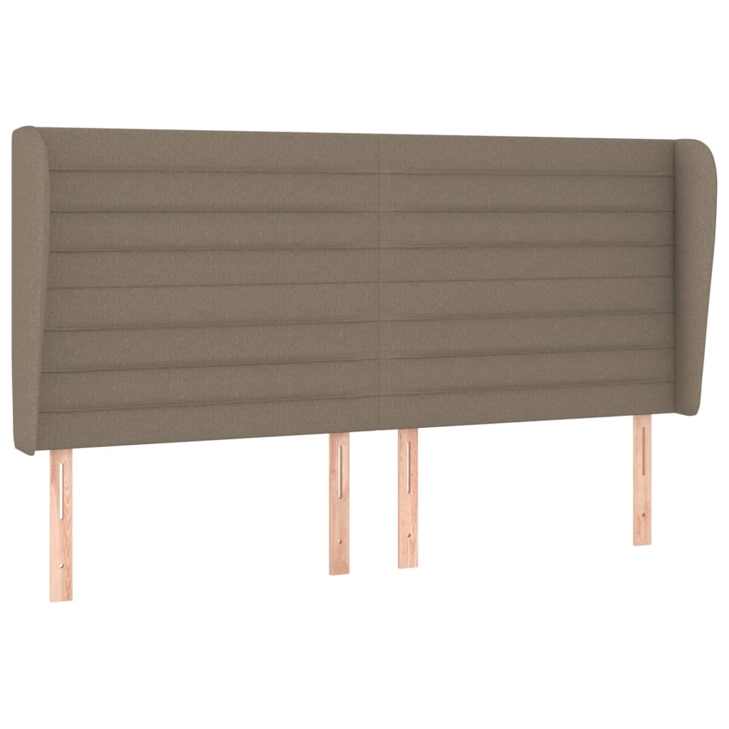 Tête de lit avec oreilles Taupe 203x23x118/128 cm Tissu