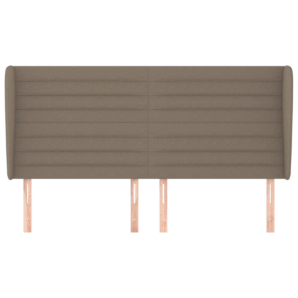 Tête de lit avec oreilles Taupe 203x23x118/128 cm Tissu