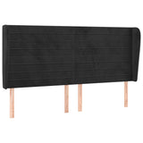 Tête de lit avec oreilles Noir 163x23x118/128 cm Velours