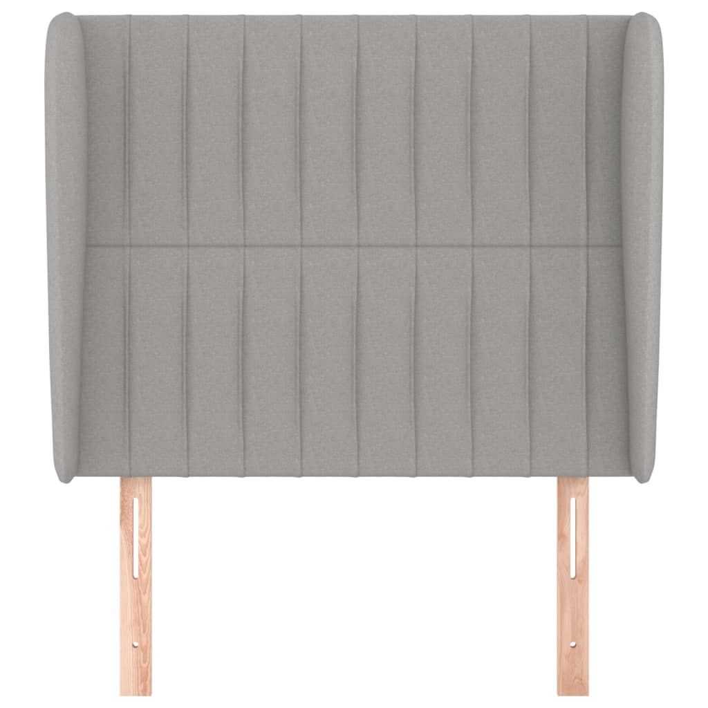 Tête de lit avec oreilles Gris clair 83x23x118/128 cm Tissu