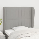 Tête de lit avec oreilles Gris clair 103x23x118/128 cm Tissu