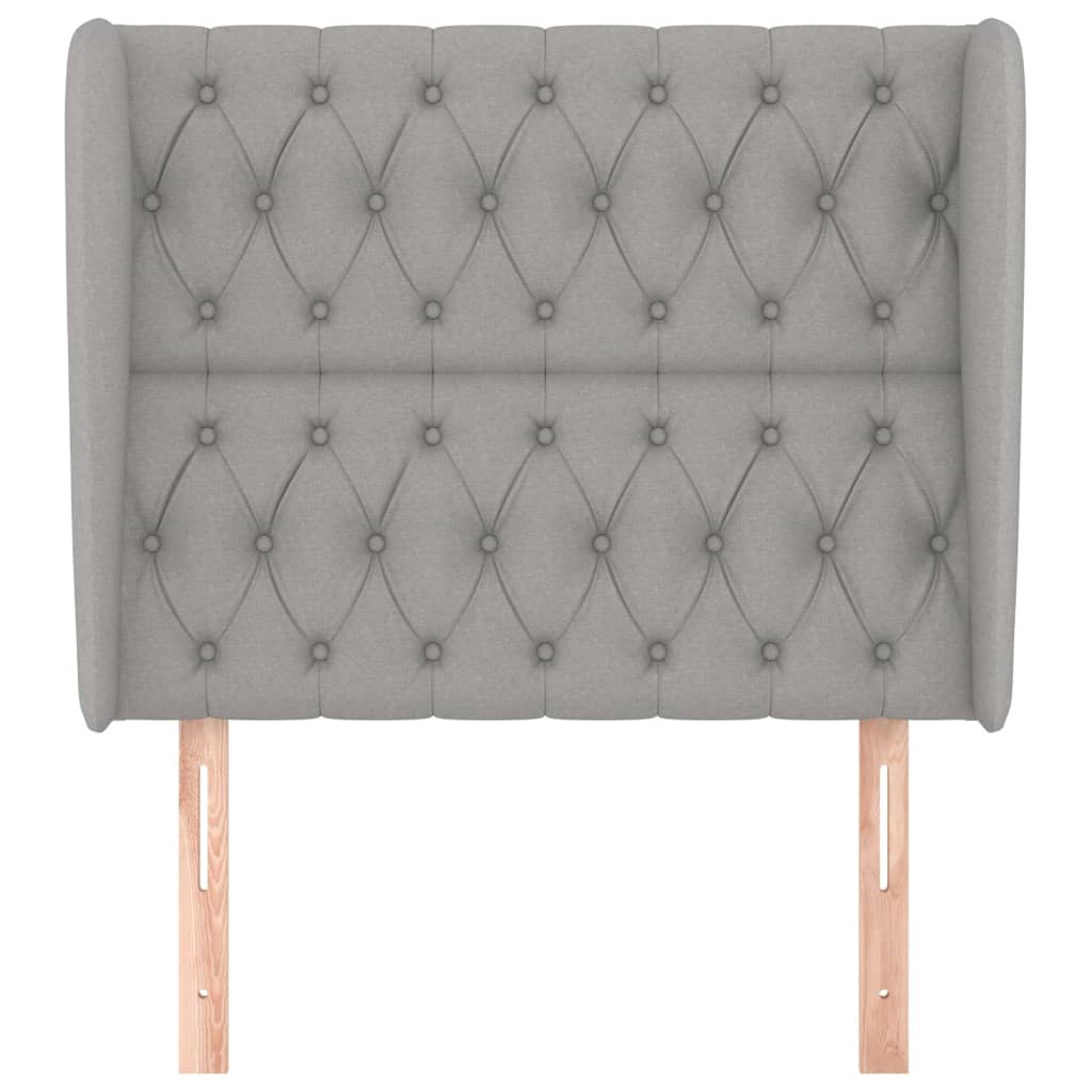 Tête de lit avec oreilles Gris clair 93x23x118/128 cm Tissu