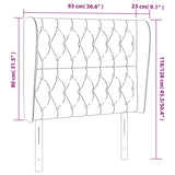 Tête de lit avec oreilles Crème 93x23x118/128 cm Tissu