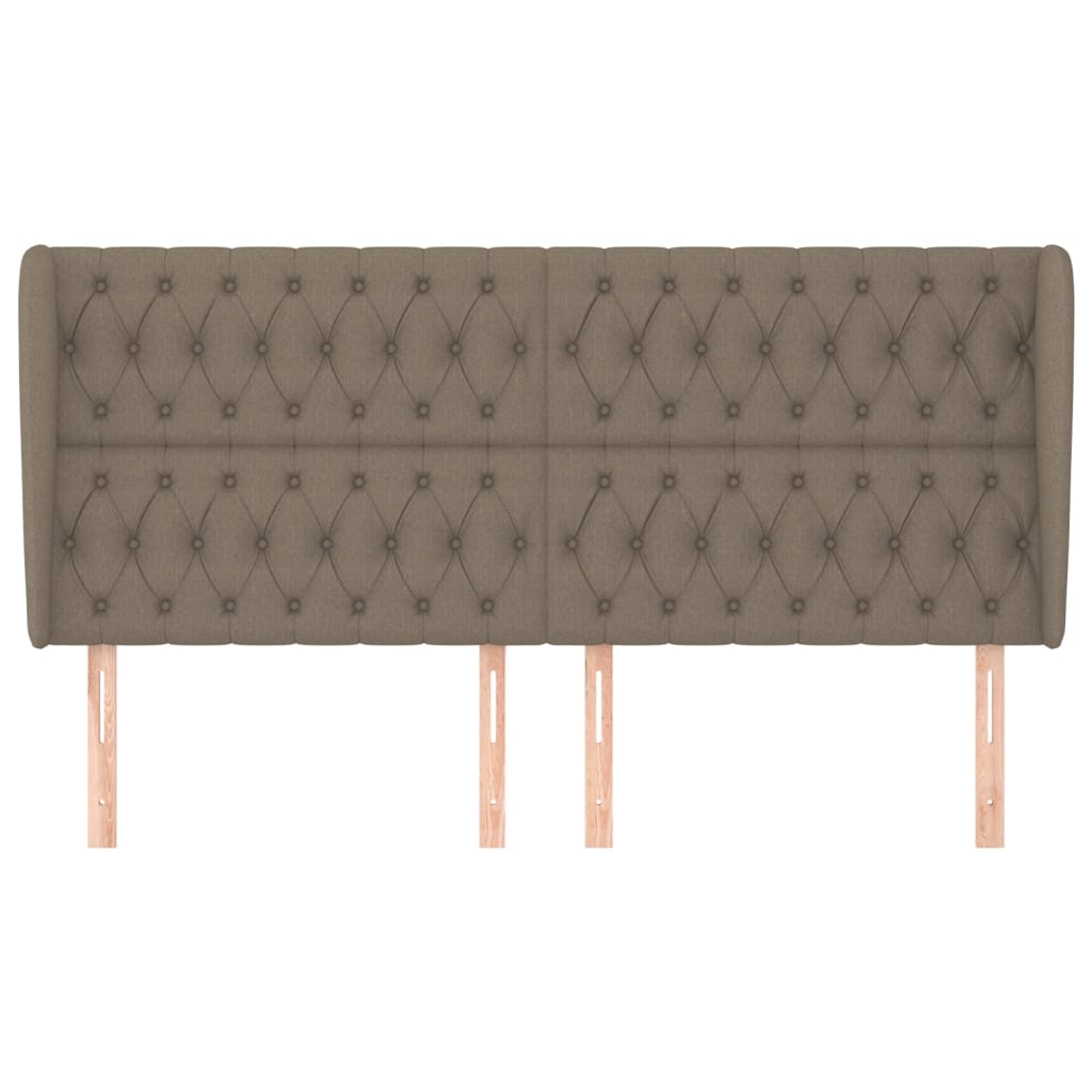 Tête de lit avec oreilles Taupe 183x23x118/128 cm Tissu