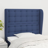 Tête de lit avec oreilles Bleu 93x23x118/128 cm Tissu