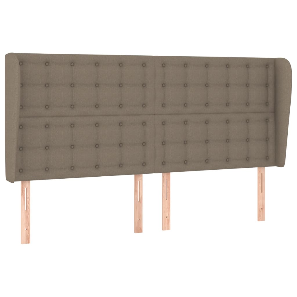 Tête de lit avec oreilles Taupe 183x23x118/128 cm Tissu