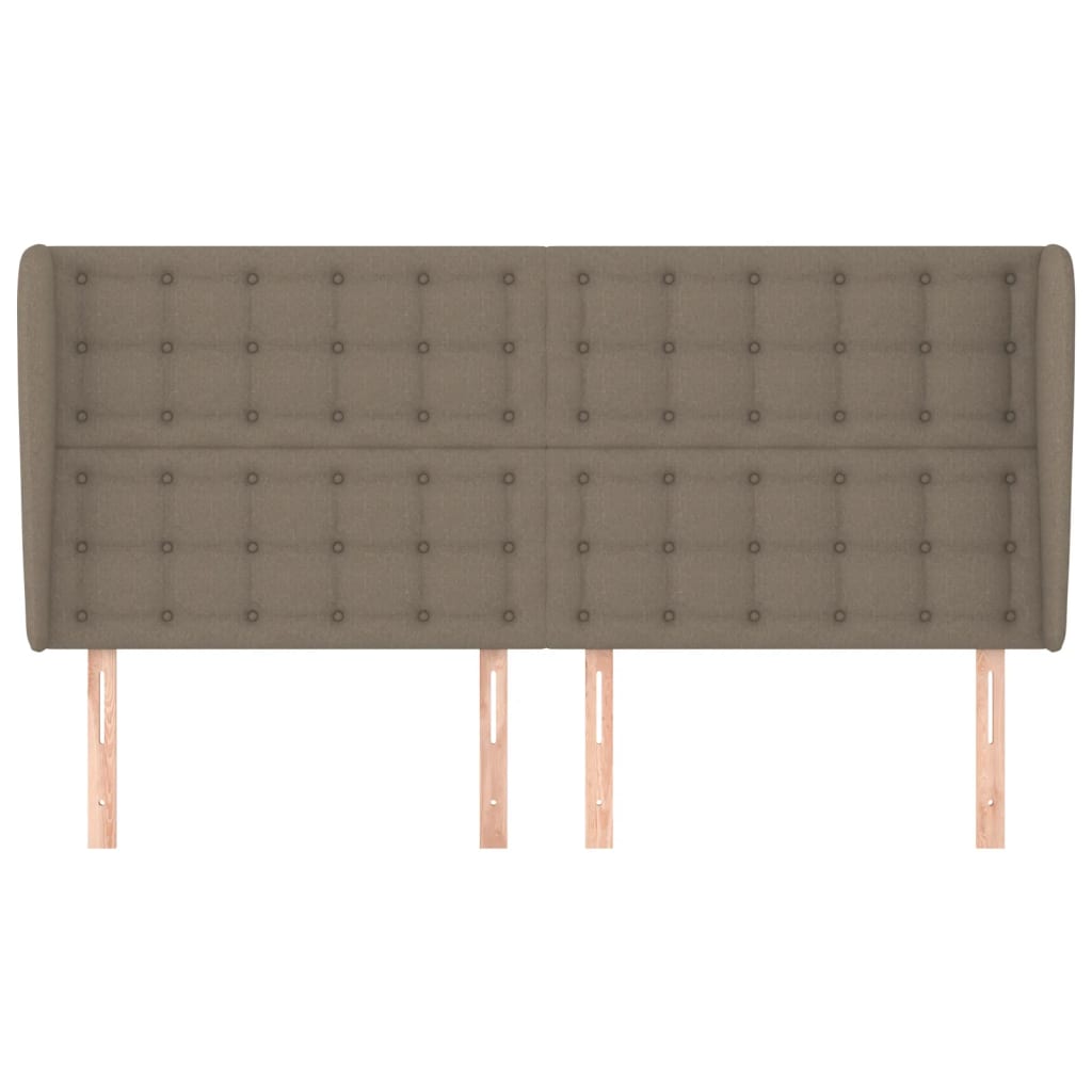 Tête de lit avec oreilles Taupe 183x23x118/128 cm Tissu