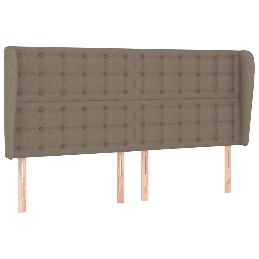 Tête de lit avec oreilles Taupe 203x23x118/128 cm Tissu