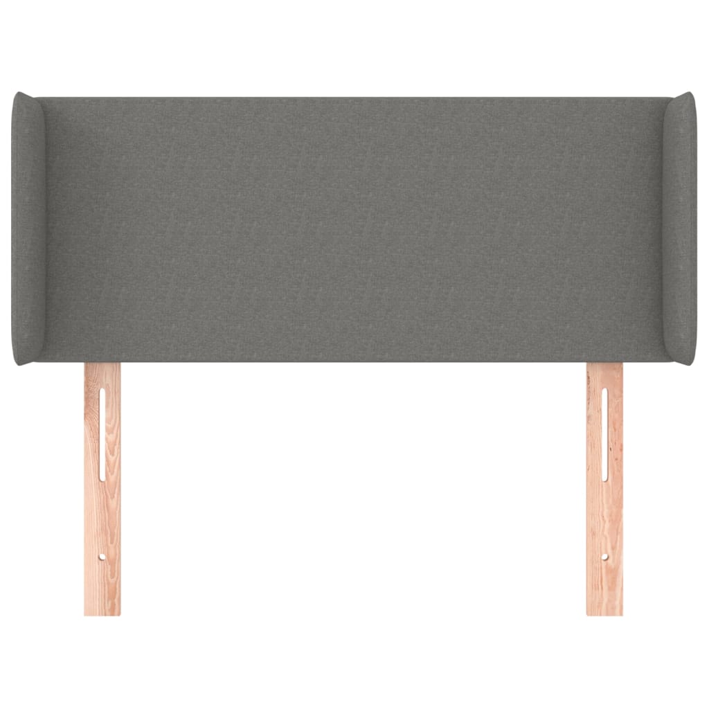 Tête de lit avec oreilles Gris foncé 83x16x78/88 cm Tissu