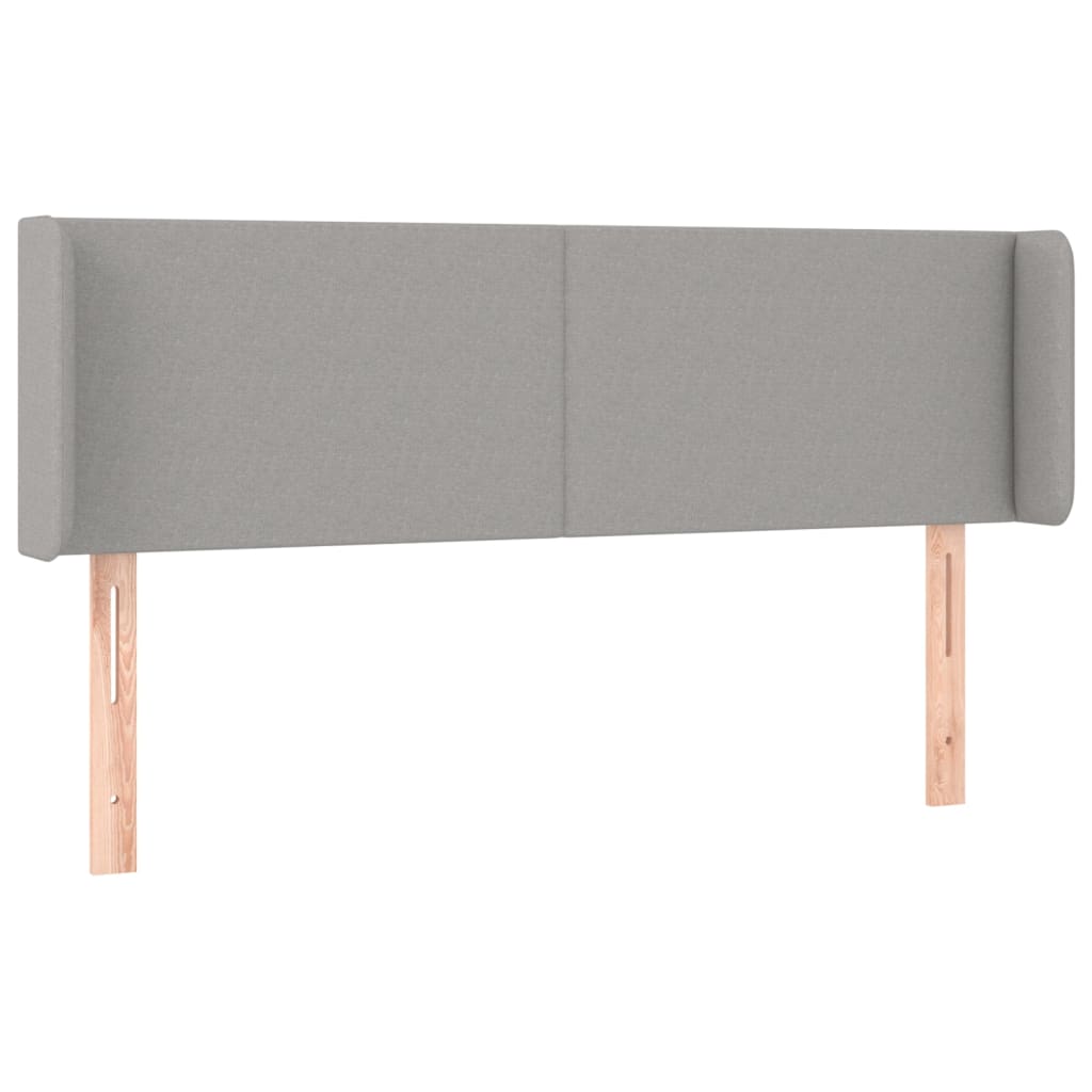 Tête de lit avec oreilles Gris clair 147x16x78/88 cm Tissu